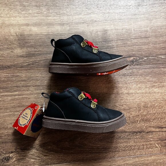NWT Oomphies Boys Adrian Black/Red Mid Boots Sz 7 - Picture 6 of 9